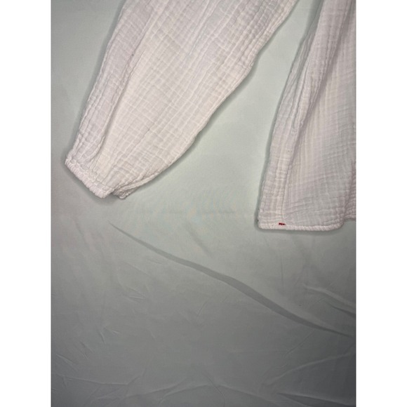Xirena long sleeve white cotton blouse boho peasant sz L - Picture 3 of 11